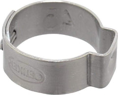 Oetiker - 12.6 to 14.5mm, 1-Ear Clamp - 9/16" Noml Size, 6mm Inner Width, 7mm Wide x 0.6mm Thick, Stainless Steel - Strong Tooling