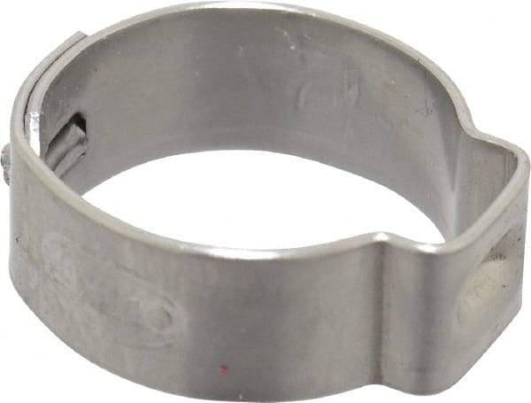 Oetiker - 13.5 to 15.7mm, 1-Ear Clamp - 5/8" Noml Size, 7mm Inner Width, 7mm Wide x 0.6mm Thick, Stainless Steel - Strong Tooling