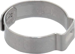 Oetiker - 17 to 19.8mm, 1-Ear Clamp - 3/4" Noml Size, 9mm Inner Width, 7mm Wide x 0.6mm Thick, Stainless Steel - Strong Tooling