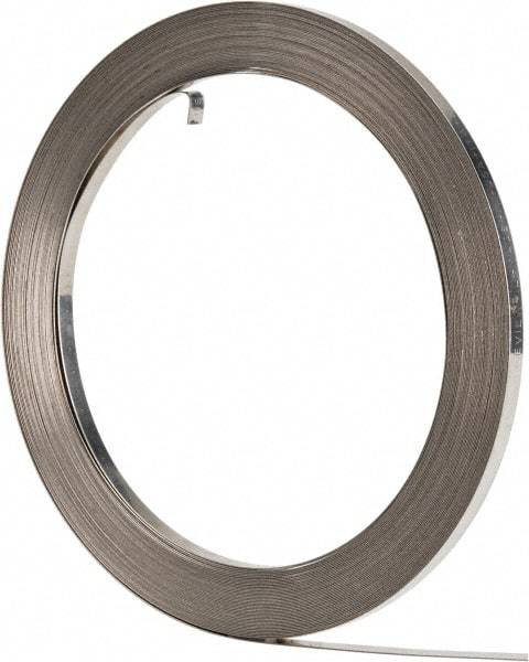 IDEAL TRIDON - Grade 201, Stainless Steel Banding Strap Roll - 3/8" Wide x 0.025" Thick - Strong Tooling