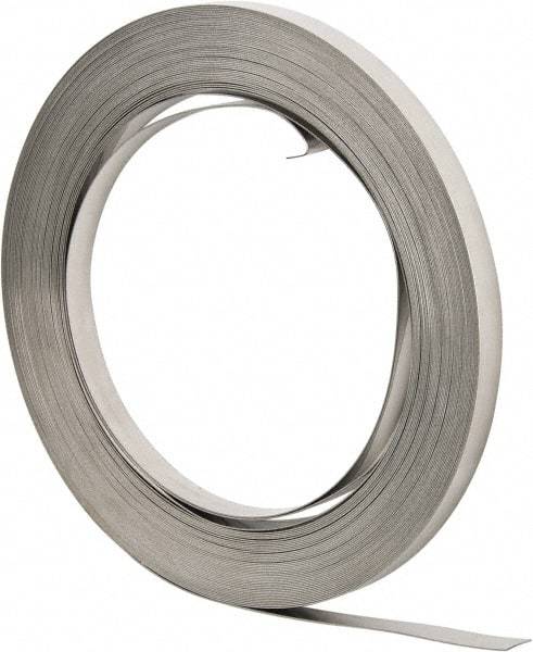 IDEAL TRIDON - Grade 201, Stainless Steel Banding Strap Roll - 5/8" Wide x 0.03" Thick - Strong Tooling