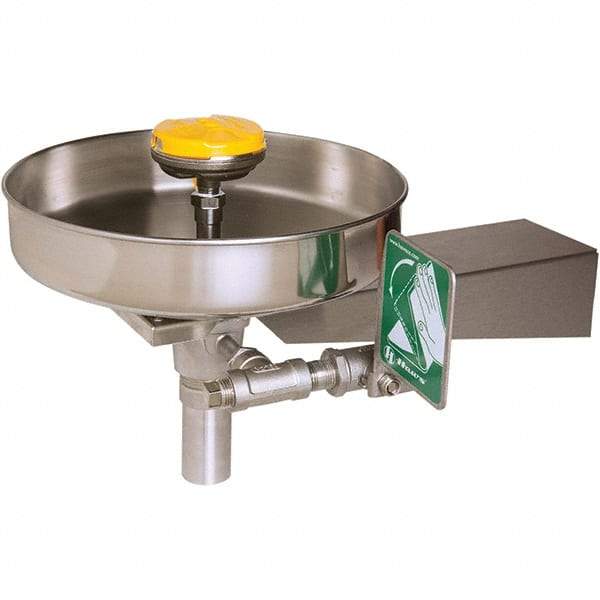 Haws - 15" Wide x 13" High, Wall Mount, Stainless Steel Bowl, Eye & Face Wash Station - 13" Inlet, 3.7 GPM Flow Rate - Strong Tooling