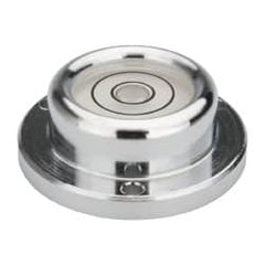 Geier & Bluhm, Inc. - 1-7/16 Inch Base Diameter x 0.52 Inch Overall Height, 2 Circles, Brass Bull's Eye Circular Level - 7.00mm Vial Diameter, 3/4 Inch Inner Diameter, 0.12 Inch Mounting Hole Diameter, 24 min Sensitivity, -40 to 165°F - Strong Tooling