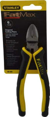 Stanley - 6-3/8" OAL, Diagonal Cutter - 13/16" Jaw Length x 3/4" Jaw Width, Oval Head, Double Injection Molded Handle - Strong Tooling