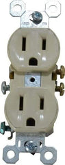 Pass & Seymour - 125 VAC, 15 Amp, 5-15R NEMA Configuration, Ivory, Residential Grade, Self Grounding Duplex Receptacle - 1 Phase, 2 Poles, 3 Wire, Flush Mount - Strong Tooling