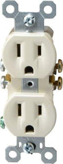 Pass & Seymour - 125 VAC, 15 Amp, 5-15R NEMA Configuration, Light Almond, Residential Grade, Self Grounding Duplex Receptacle - 1 Phase, 2 Poles, 3 Wire, Flush Mount - Strong Tooling