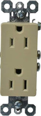 Pass & Seymour - 125 VAC, 15 Amp, 5-15R NEMA Configuration, Ivory, Residential Grade, Self Grounding Duplex Receptacle - 1 Phase, 2 Poles, 3 Wire, Flush Mount - Strong Tooling