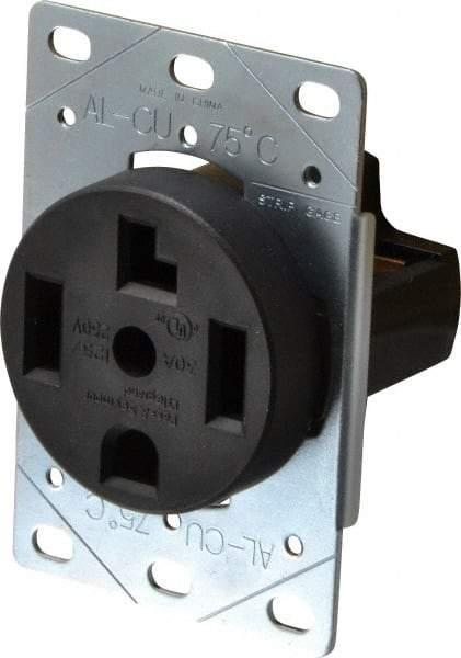 Pass & Seymour - 125/250 VAC, 30 Amp, 14-30R NEMA Configuration, Brown, Industrial Grade, Self Grounding Single Receptacle - 1 Phase, 3 Poles, 4 Wire, Flush Mount - Strong Tooling