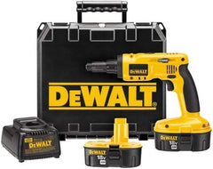 DeWALT - 18 Volts, NiCad Battery, Pistol Grip Cordless Screwdriver - 2 Speeds, 900 and 2,700 RPM, 180 Inch/Lbs. Torque - Strong Tooling