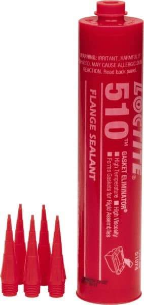 Loctite - 300ml 510 Gasket Eliminator Flange Sealant - -65 to 400°F, Red, Comes in Cartridge - Strong Tooling