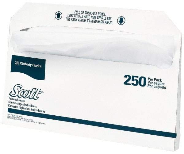 Scott - 17" Long x 14-1/2" Wide White Toilet Seat Covers - 20 Pack, 250 Sheet Roll - Strong Tooling