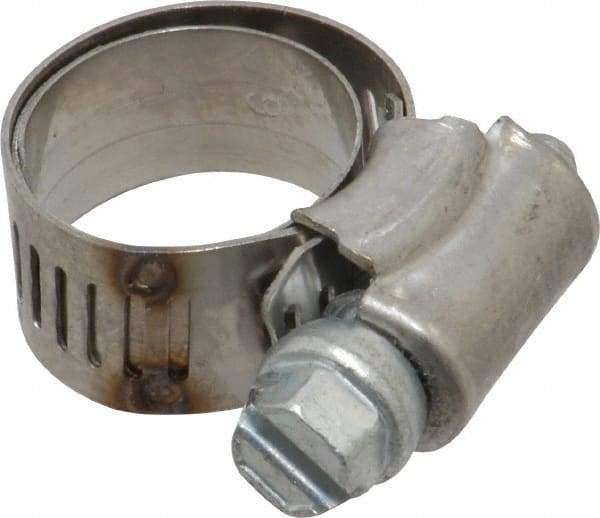 IDEAL TRIDON - SAE Size 6, 1/2 to 7/8" Diam, Stainless Steel Shielded Worm Drive Clamp - Material Grade 201, Series 613 - Strong Tooling