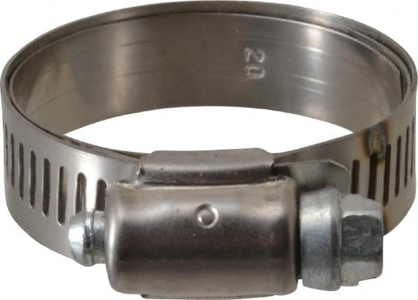 IDEAL TRIDON - SAE Size 20, 1 to 1-3/4" Diam, Stainless Steel Shielded Worm Drive Clamp - Material Grade 201, Series 613 - Strong Tooling