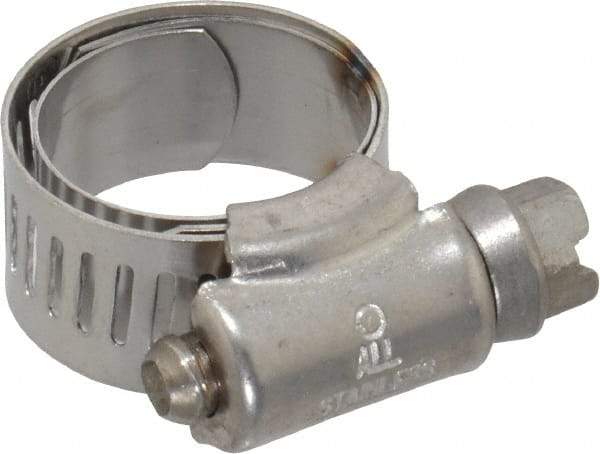 IDEAL TRIDON - SAE Size 6, 1/2 to 7/8" Diam, Stainless Steel Shielded Worm Drive Clamp - Material Grade 301, Series 615 - Strong Tooling