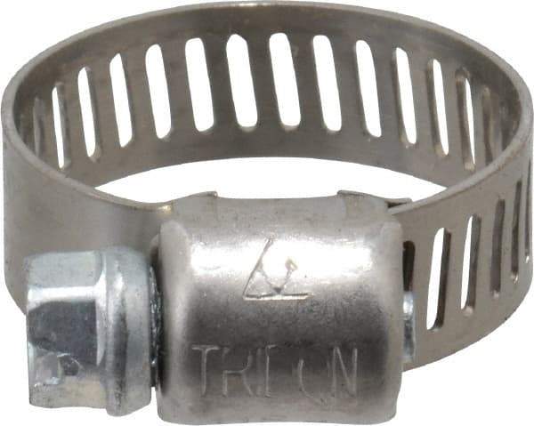 IDEAL TRIDON - SAE Size 6, 5/16 to 7/8" Diam, Stainless Steel Miniature Worm Drive Clamp - 5/16" Wide, Material Grade 301, Series 325 - Strong Tooling