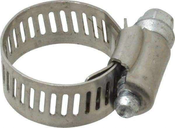 IDEAL TRIDON - SAE Size 10, 9/16 to 1-1/16" Diam, Stainless Steel Worm Drive Clamp - 1/2" Wide, Material Grade 201, Series 611 - Strong Tooling