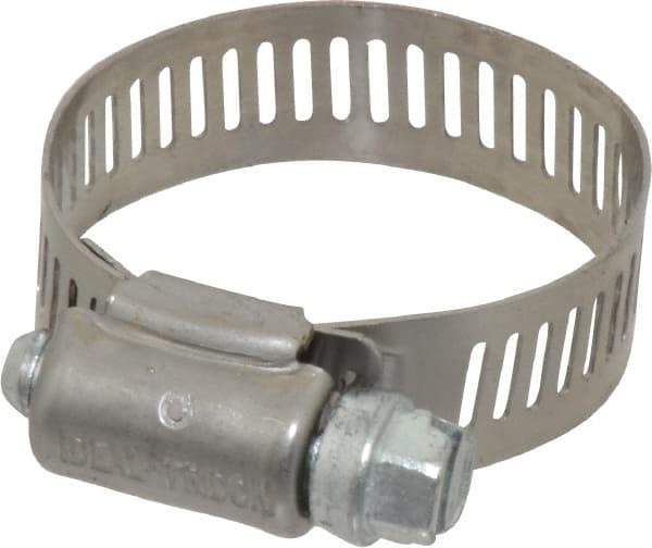 IDEAL TRIDON - SAE Size 16, 11/16 to 1-1/2" Diam, Stainless Steel Worm Drive Clamp - 1/2" Wide, Material Grade 201, Series 611 - Strong Tooling