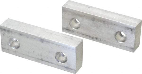 Gibraltar - 4" Wide x 1-1/2" High x 3/4" Thick, Flat/No Step Vise Jaw - Soft, Aluminum, Fixed Jaw, Compatible with 4" Vises - Strong Tooling