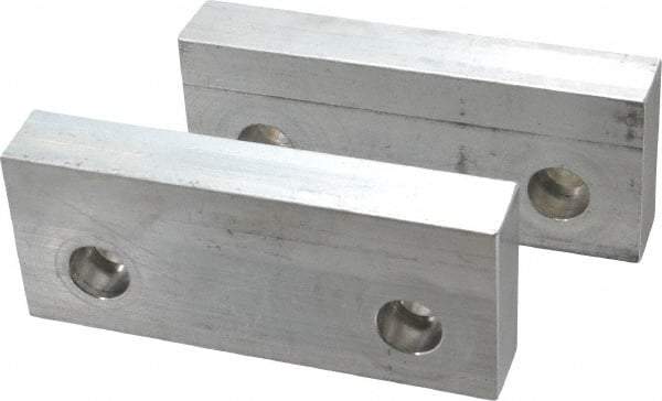 Gibraltar - 6" Wide x 2-1/2" High x 1" Thick, Flat/No Step Vise Jaw - Soft, Aluminum, Fixed Jaw, Compatible with 6" Vises - Strong Tooling