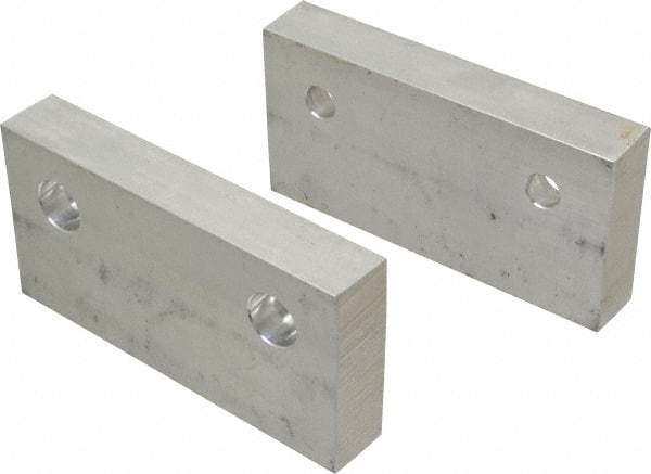 Gibraltar - 6" Wide x 3" High x 1" Thick, Flat/No Step Vise Jaw - Soft, Aluminum, Fixed Jaw, Compatible with 6" Vises - Strong Tooling