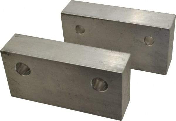 Gibraltar - 6" Wide x 3" High x 1-1/2" Thick, Flat/No Step Vise Jaw - Soft, Aluminum, Fixed Jaw, Compatible with 6" Vises - Strong Tooling