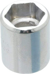 Proto - 1/2", 3/8" Drive, Standard Hand Socket - 6 Points, 7/8" OAL, Chrome Finish - Strong Tooling