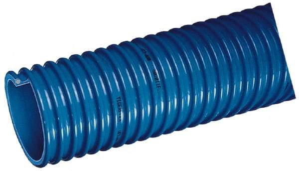 Kuriyama of America - 6" ID x 6.87" OD, 30 Max psi, 28 In. Hg, Dry Material Handling & Transfer Hose - Polyurethane, 18" Bend Radius, 100' Coil Length, Blue - Strong Tooling