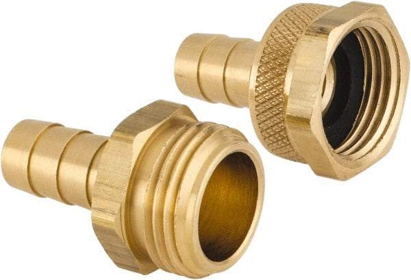 Dixon Valve & Coupling - 3/4 NH Garden Hose Fitting - Brass, Short Shank Male/Female Set Connector - Strong Tooling