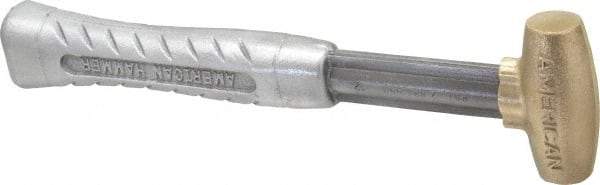 American Hammer - 1 Lb Head 1" Face Brass Head Hammer - 11-1/2" OAL, Aluminum Handle - Strong Tooling