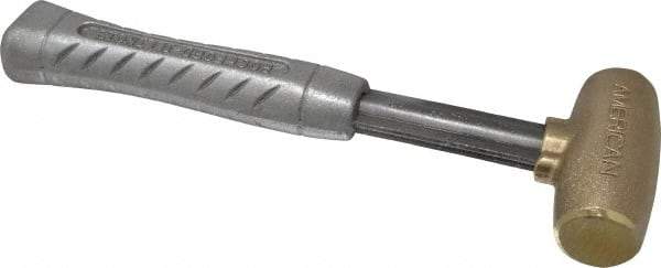 American Hammer - 2 Lb Head 1-1/4" Face Brass Head Hammer - 11-1/2" OAL, Aluminum Handle - Strong Tooling