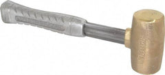 American Hammer - 4 Lb Head 1-3/4" Face Brass Head Hammer - 11-1/2" OAL, Aluminum Handle - Strong Tooling