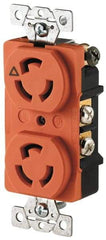 Cooper Wiring Devices - 125 VAC, 15 Amp, L5-15R NEMA, Isolated Ground Receptacle - 2 Poles, 3 Wire, Female End, Orange - Strong Tooling