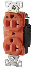 Cooper Wiring Devices - 125 VAC, 20 Amp, 5-20R NEMA Configuration, Orange, Hospital Grade, Isolated Ground Duplex Receptacle - 1 Phase, 2 Poles, 3 Wire, Flush Mount, Chemical, Heat and Impact Resistant - Strong Tooling