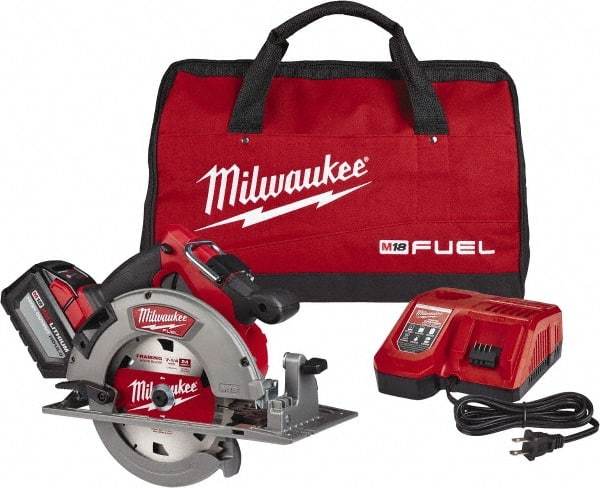 Milwaukee Tool - 18 Volt, 7-1/4" Blade, Cordless Circular Saw - 5,800 RPM, 1 Lithium-Ion Battery Included - Strong Tooling