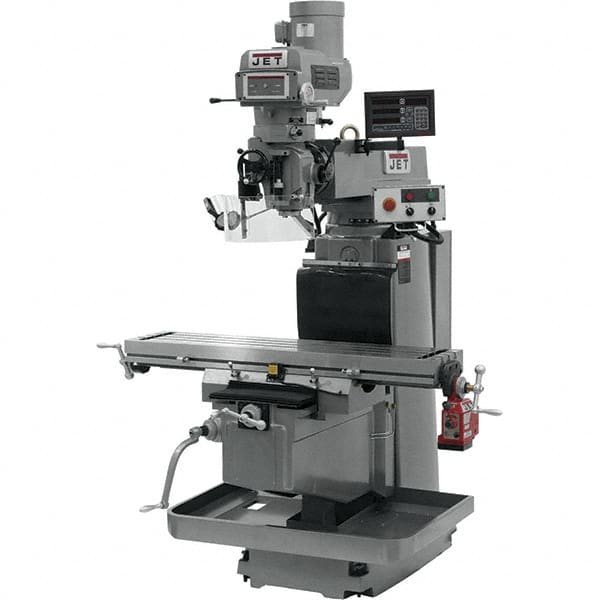 Jet - 54" Long x 12" Wide, 3 Phase Newall DP700 CNC Milling Machine - Variable Speed Pulley Control, NT40 Taper, 5 hp - Strong Tooling