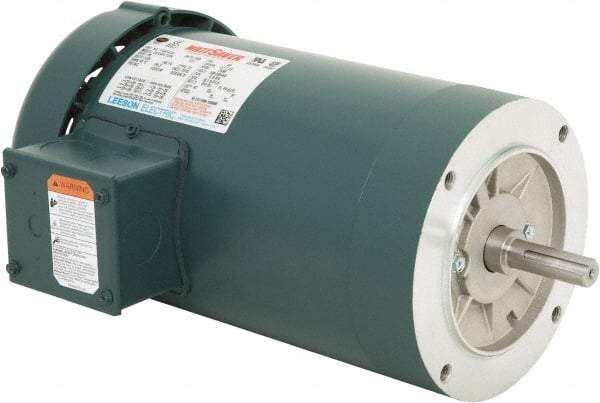 Leeson - 3 Max hp, 3,600 Max RPM, Premium Efficient Electric AC DC Motor - 230/460 V Input, Three Phase, 56C Frame, C-Face Mount, TEFC Enclosure - Strong Tooling