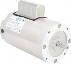 Leeson - 2 Max hp, 1,740 Max RPM, Electric AC DC Motor - 115/208-230 V Input, Single Phase, 56C Frame, C-Face Mount, TENV Enclosure - Strong Tooling