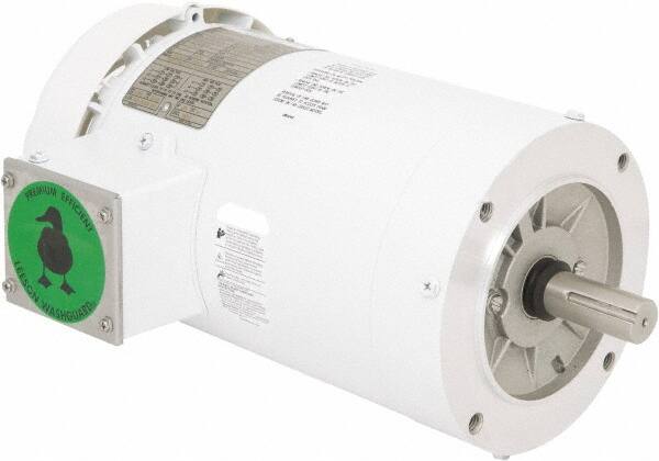 Leeson - 2 Max hp, 1,800 Max RPM, Premium Efficient Electric AC DC Motor - 230/460 V Input, Three Phase, 145TC Frame, C-Face Mount, TEFC Enclosure - Strong Tooling