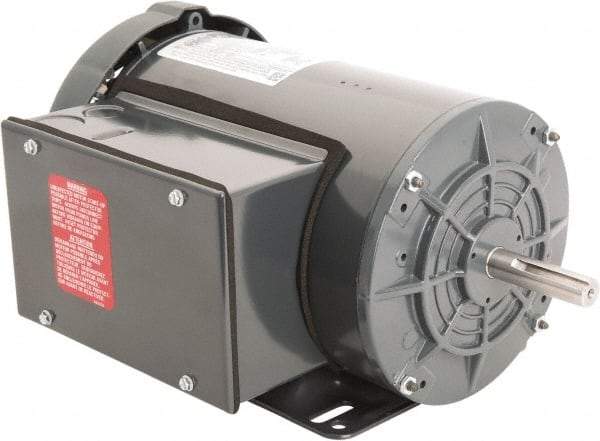 Leeson - 1-1/2 Max hp, 1,800 Max RPM, Capacitor Start Electric AC DC Motor - 115-208/230 V Input, Single Phase, 56H Frame, Rigid Base Mount, TEFC Enclosure - Strong Tooling