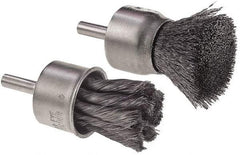 Camel Grinding Wheels - 3/4" Brush Diam, Knotted, End Brush - 1/4" Diam Shank, 1/4" Pilot Diam - Strong Tooling