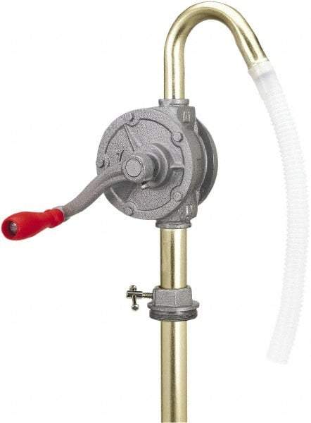 lumax - Oil Lubrication 0.07 Gal/Turn Flow Aluminum & Steel Rotary Hand Pump - For 15 to 55 Gal Container - Strong Tooling