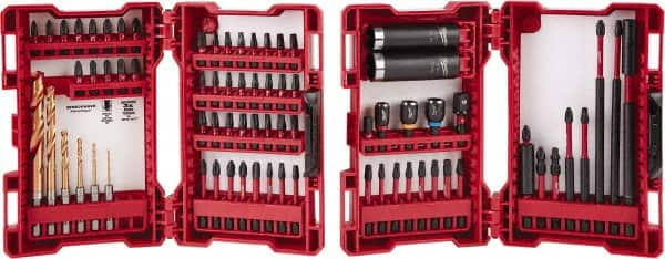 Milwaukee Tool - 75 Piece, Impact Driver Bit Set - 1/4 to 3/16" Hex, #1 to #3, Drilling/Screwdriving Utility Accessory Set Kit, 1/4" Hex Drive, Hex Point - Strong Tooling