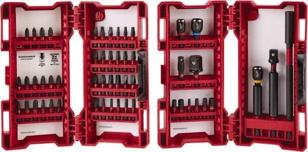 Milwaukee Tool - 55 Piece, Impact Driver Bit Set - 3/32 to 1/4" Hex, #1 to #3, Drilling/Screwdriving Utility Accessory Set Kit, 1/4" Hex Drive, Hex Point - Strong Tooling