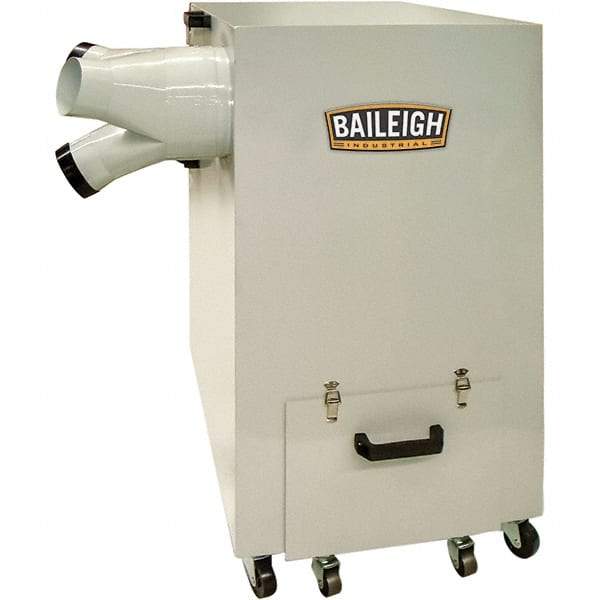 Baileigh - 5µm, 220 Volt Portable Metal Dust Collector - 30-1/2" Long x 21" Deep x 39-1/2" High, 4" Connection Diam, 1,450 CFM Air Flow, 10.4" Static Pressure Water Level - Strong Tooling