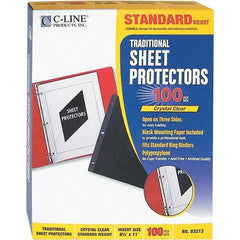 C-LINE - 100 Piece Clear Sheet Protectors-Ring Binder - 11" High x 8-1/2" Wide - Strong Tooling