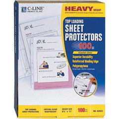 C-LINE - 100 Piece Clear Sheet Protectors-Ring Binder - 11" High x 8-1/2" Wide - Strong Tooling