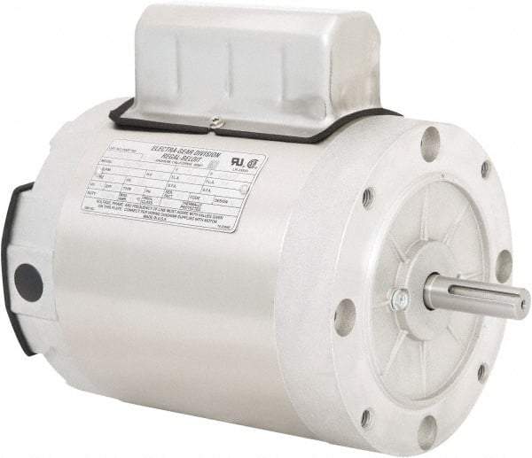 Leeson - 3/4 Max hp, 1,800 Max RPM, Electric AC DC Motor - 115/208-230 V Input, Single Phase, 56C Frame, 5/8" Shaft Diam, C-Face Mount, TENV Enclosure - Strong Tooling