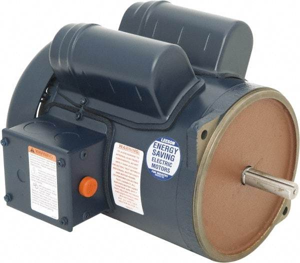 Leeson - 1 Max hp, 1,800 Max RPM, Feed-Auger Drive Electric AC DC Motor - 115/230 V Input, Single Phase, 56YZ Frame, 5/8" Shaft Diam, Special Mount, TEFC Enclosure - Strong Tooling