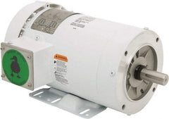 Leeson - 3 Max hp, 3,600 Max RPM, Premium Efficient Electric AC DC Motor - 230/460 V Input, Three Phase, 145TC Frame, 7/8" Shaft Diam, C-Face with Base Mount, TEFC Enclosure - Strong Tooling