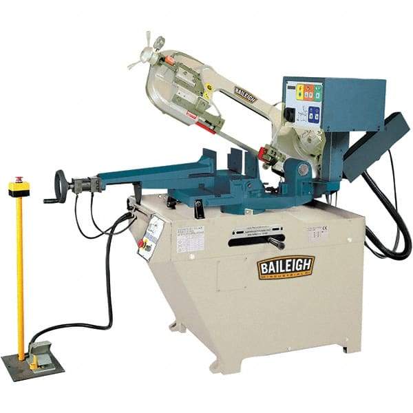 Baileigh - 10.59 x 4.33" Semi-Automatic Combo Horizontal & Vertical Bandsaw - 1 Phase, 60° Right, 45° Left Vise Angle of Rotation, 1.5 hp, 220 Volts, Frequency Drive - Strong Tooling